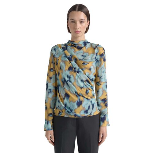 Cue Blurred Floral Drape Top